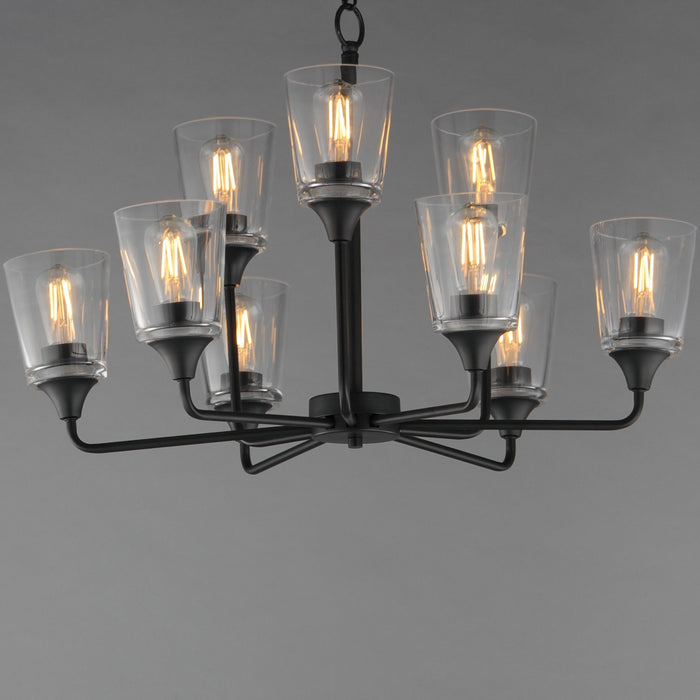 Maxim - 12879CLBK - Nine Light Chandelier - Hudson - Black