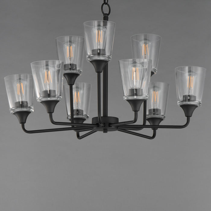Maxim - 12879CLBK - Nine Light Chandelier - Hudson - Black