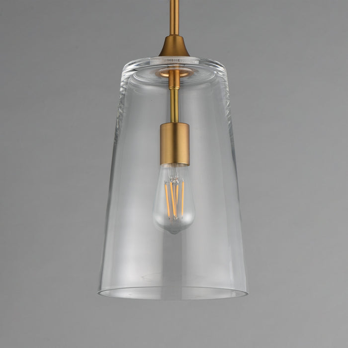 Maxim - 12886CLNAB - One Light Pendant - Hudson - Natural Aged Brass