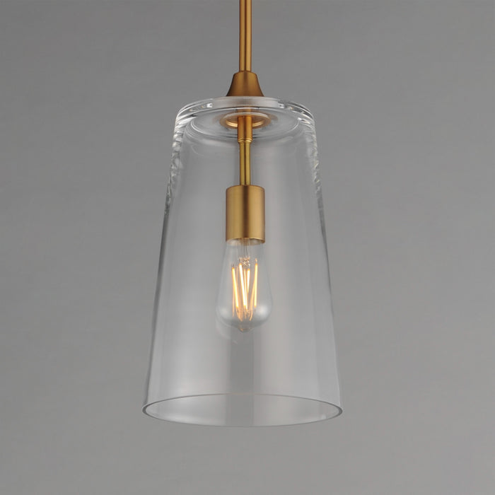 Maxim - 12886CLNAB - One Light Pendant - Hudson - Natural Aged Brass