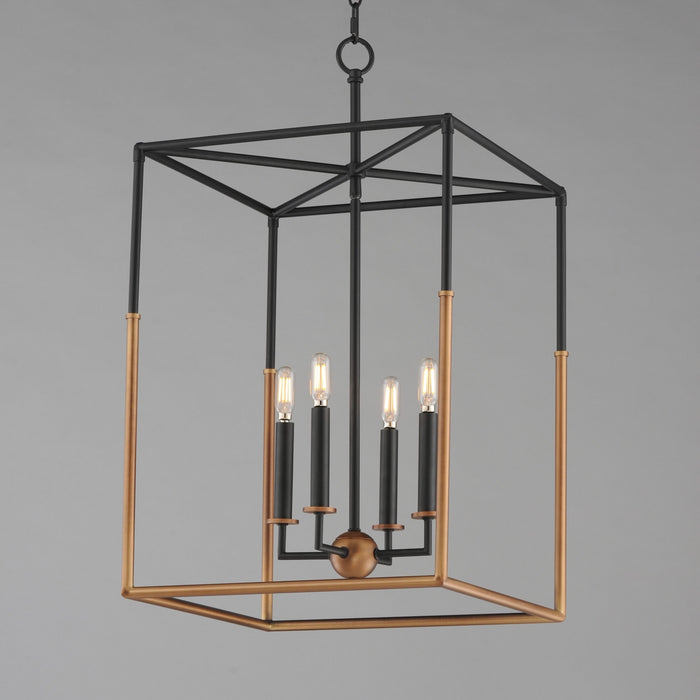 Maxim - 28625BKWBR - Four Light Pendant - SoHo - Black/Weathered Brass