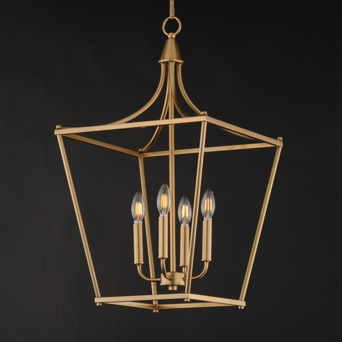 Maxim - 25314NAB - Four Light Pendant - Clifton - Natural Aged Brass