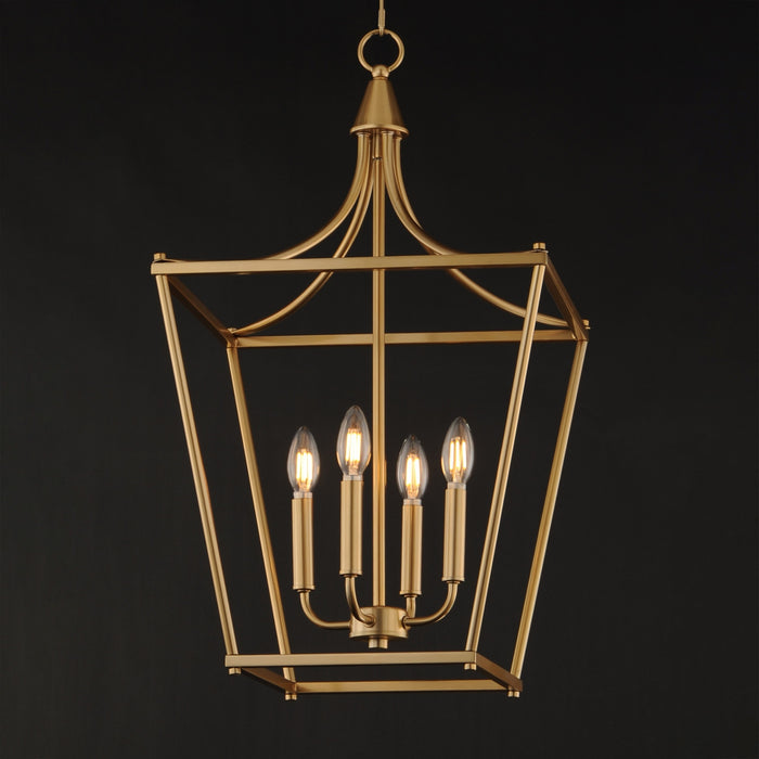 Maxim - 25314NAB - Four Light Pendant - Clifton - Natural Aged Brass