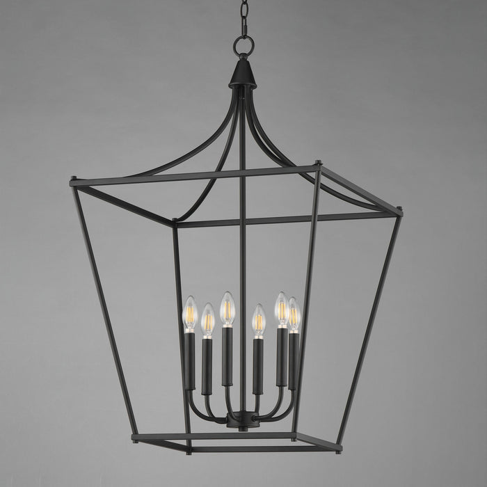 Maxim - 25316BK - Six Light Pendant - Clifton - Black