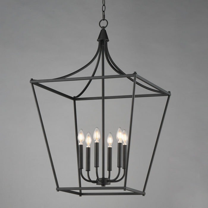 Maxim - 25316BK - Six Light Pendant - Clifton - Black