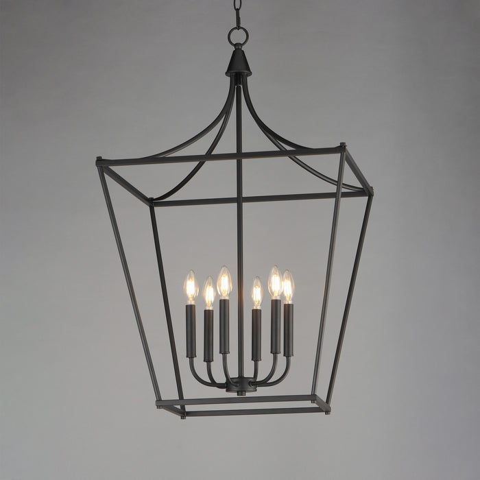 Maxim - 25316BK - Six Light Pendant - Clifton - Black