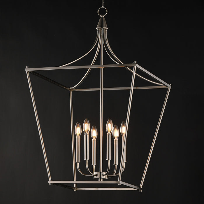 Maxim - 25316SN - Six Light Pendant - Clifton - Satin Nickel