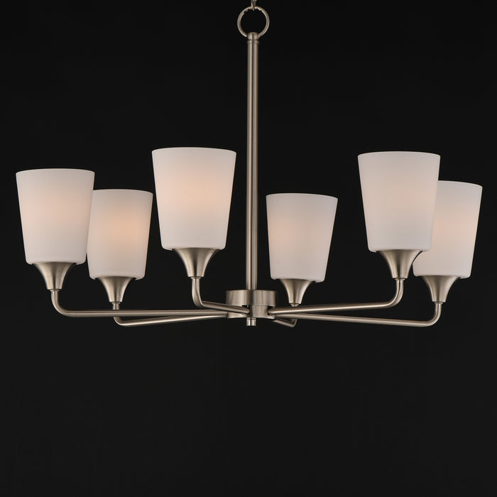 Maxim - 12876SWSN - Six Light Chandelier - Hudson - Satin Nickel