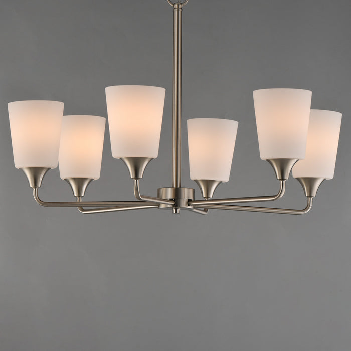 Maxim - 12876SWSN - Six Light Chandelier - Hudson - Satin Nickel