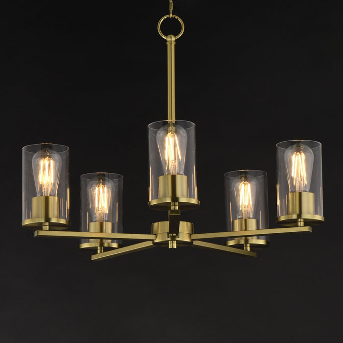 Maxim - 10286CLSBR - Five Light Chandelier - Lateral - Satin Brass
