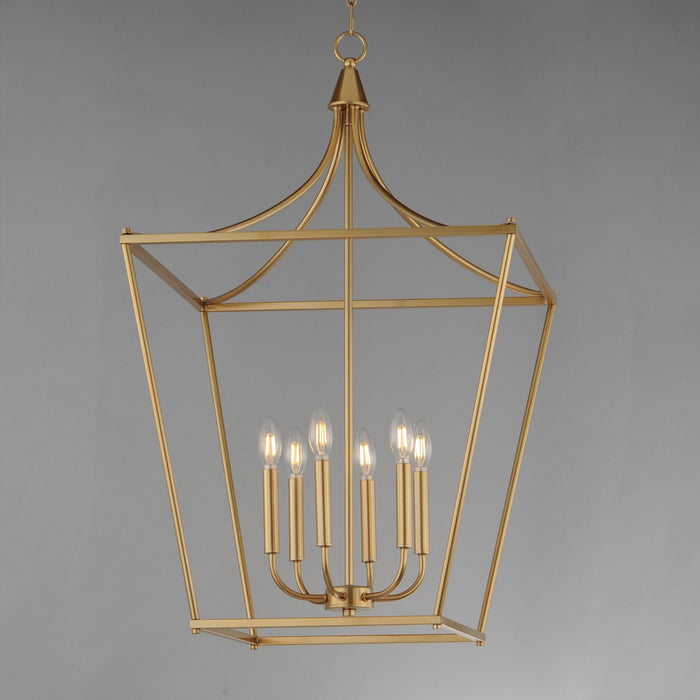 Maxim - 25316NAB - Six Light Pendant - Clifton - Natural Aged Brass