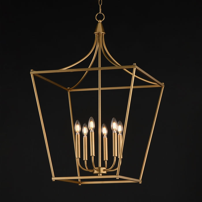Maxim - 25316NAB - Six Light Pendant - Clifton - Natural Aged Brass