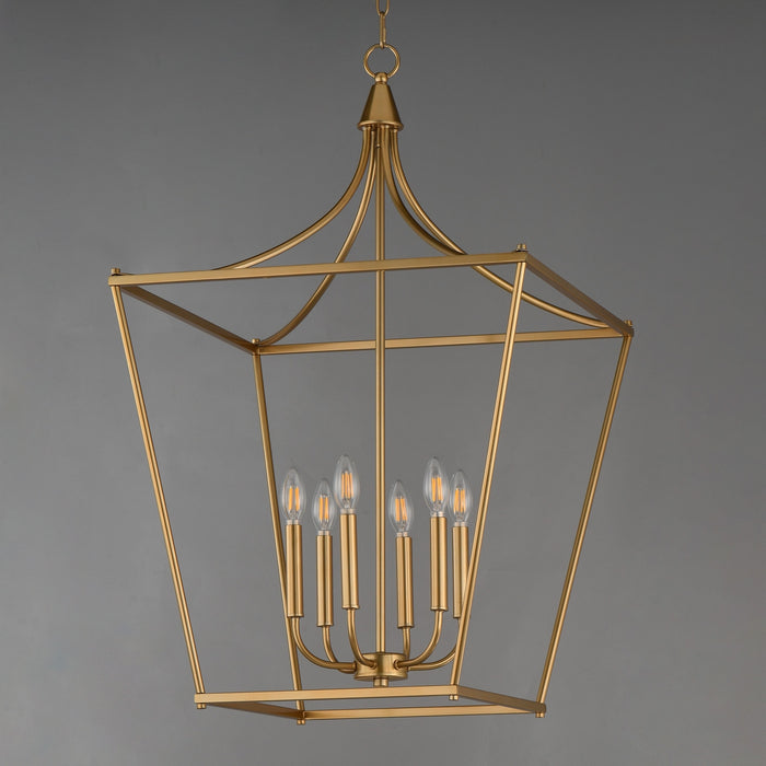 Maxim - 25316NAB - Six Light Pendant - Clifton - Natural Aged Brass