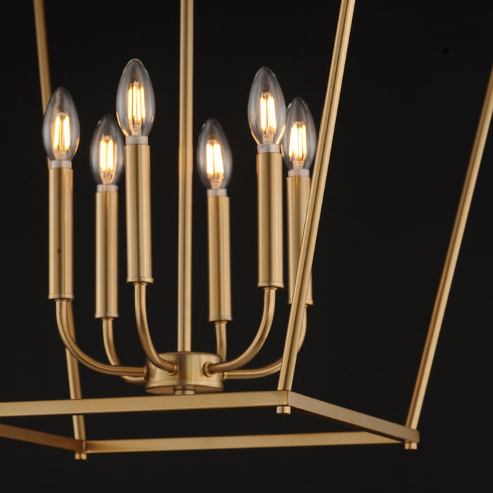 Maxim - 25316NAB - Six Light Pendant - Clifton - Natural Aged Brass