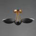 Maxim - 10823BKNAB - Three Light Semi Flush Mount - Maris - Black / Natural Aged Brass