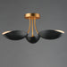Maxim - 10823BKNAB - Three Light Semi Flush Mount - Maris - Black / Natural Aged Brass