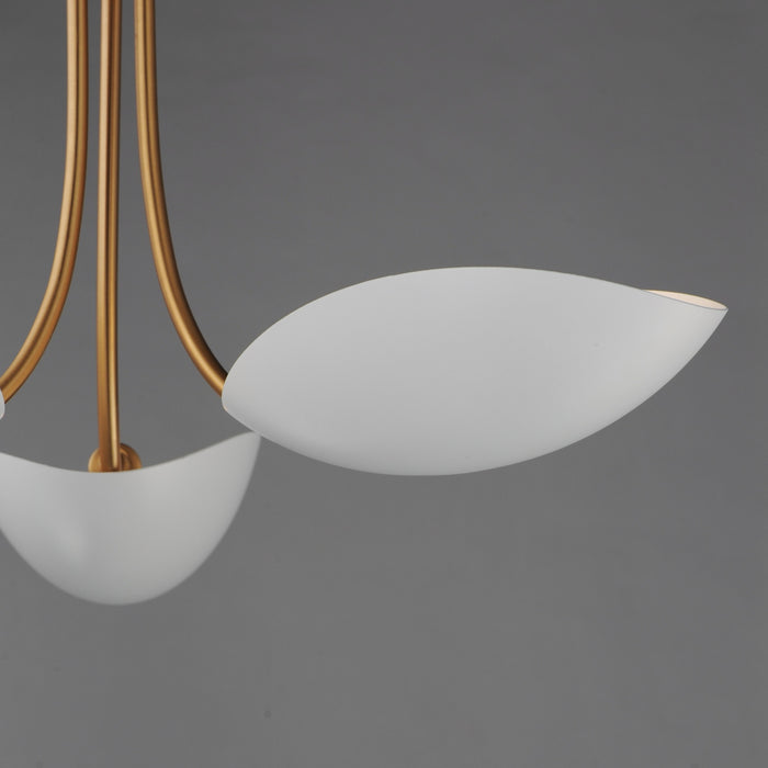 Maxim - 10824WTNAB - Three Light Pendant - Maris - White/Natural Aged Brass