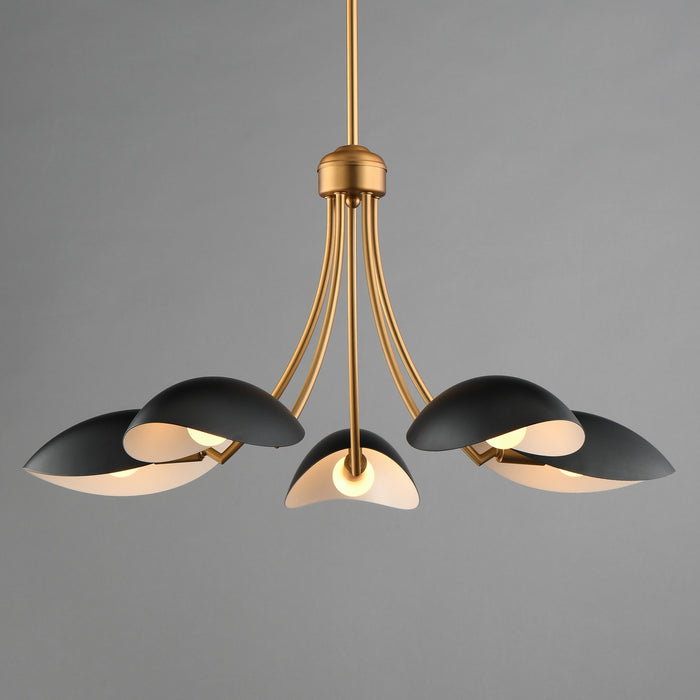 Maxim - 10825BKNAB - Five Light Chandelier - Maris - Black / Natural Aged Brass