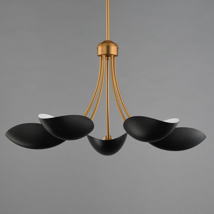 Maxim - 10825BKNAB - Five Light Chandelier - Maris - Black / Natural Aged Brass