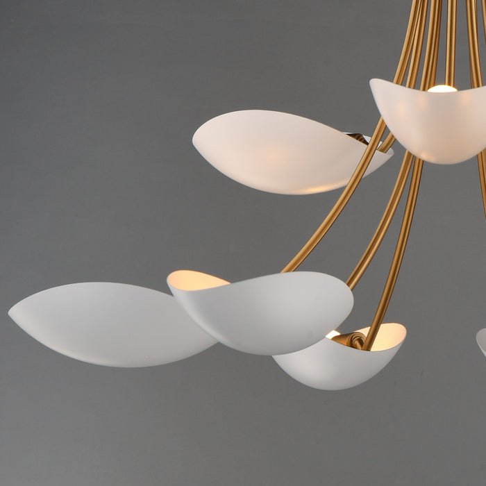 Maxim - 10829WTNAB - Nine Light Chandelier - Maris - White/Natural Aged Brass