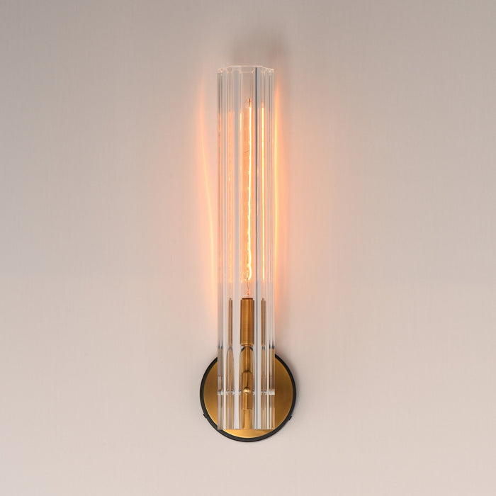 Maxim - 16110CLBKAB - One Light Wall Sconce - Flambeau - Black / Antique Brass