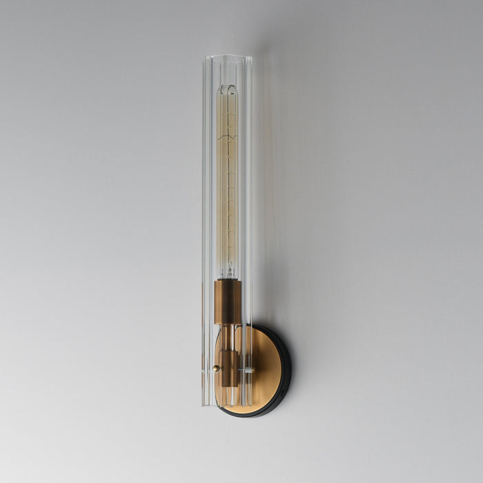Maxim - 16110CLBKAB - One Light Wall Sconce - Flambeau - Black / Antique Brass