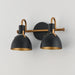 Maxim - 12342BKAB - Two Light Wall Sconce - Dusk - Black / Antique Brass