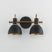 Maxim - 12342BKAB - Two Light Wall Sconce - Dusk - Black / Antique Brass