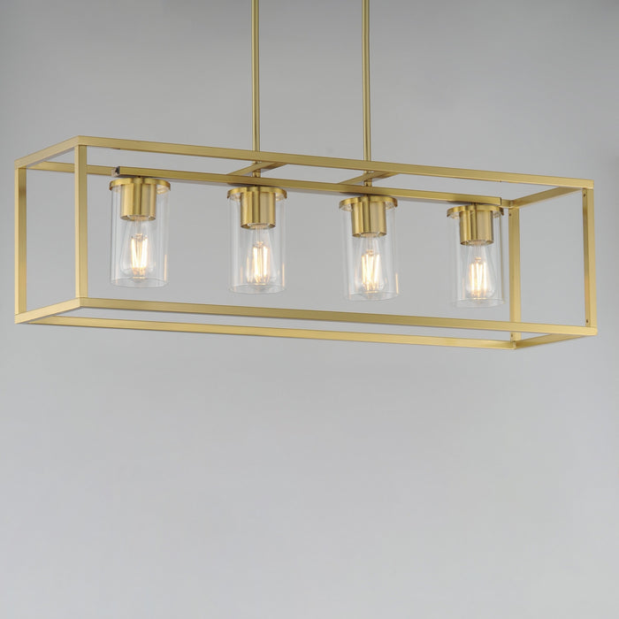 Maxim - 10288CLSBR - Four Light Linear Pendant - Lateral - Satin Brass