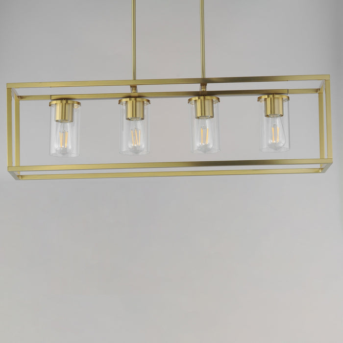 Maxim - 10288CLSBR - Four Light Linear Pendant - Lateral - Satin Brass