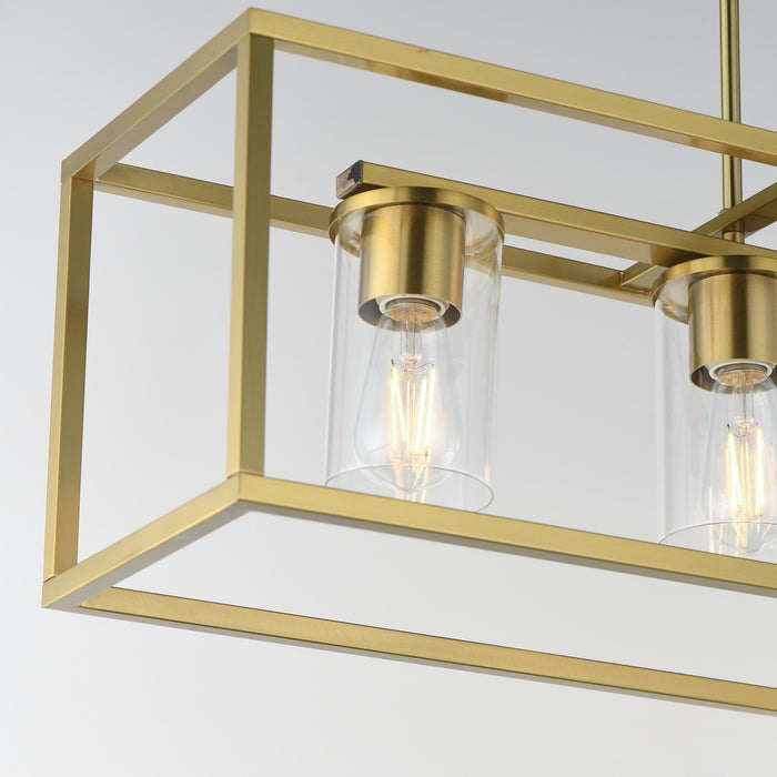Maxim - 10288CLSBR - Four Light Linear Pendant - Lateral - Satin Brass
