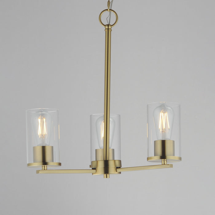 Maxim - 10287CLSBR - Three Light Chandelier - Lateral - Satin Brass