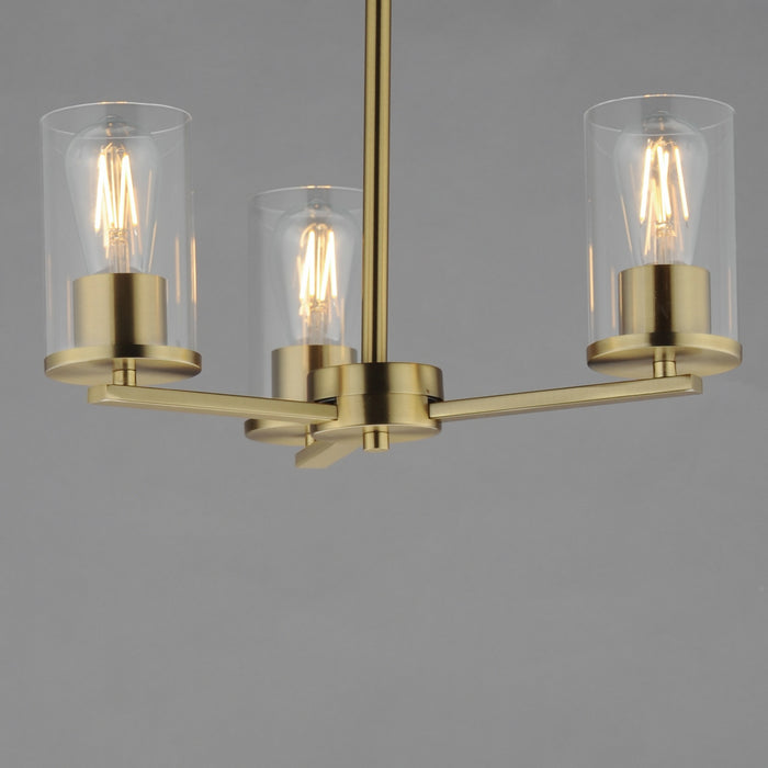 Maxim - 10287CLSBR - Three Light Chandelier - Lateral - Satin Brass