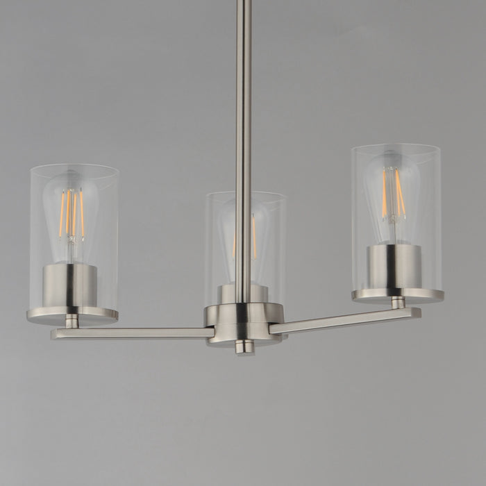 Maxim - 10287CLSN - Three Light Chandelier - Lateral - Satin Nickel