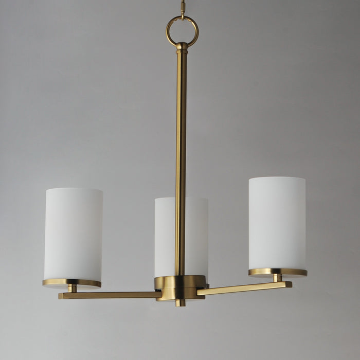 Maxim - 10287SWSBR - Three Light Chandelier - Lateral - Satin Brass