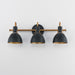 Maxim - 12343BKAB - Three Light Wall Sconce - Dusk - Black / Antique Brass
