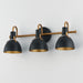 Maxim - 12343BKAB - Three Light Wall Sconce - Dusk - Black / Antique Brass