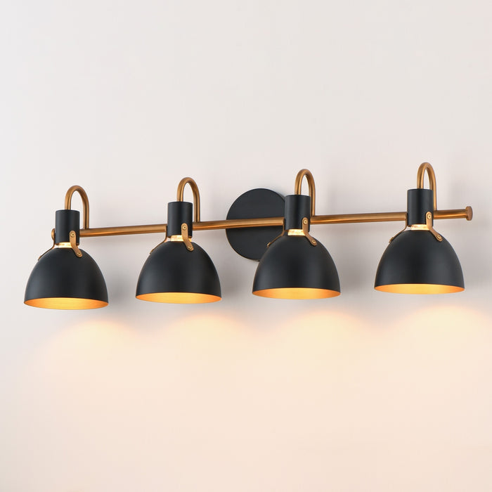 Maxim - 12344BKAB - Four Light Wall Sconce - Dusk - Black / Antique Brass