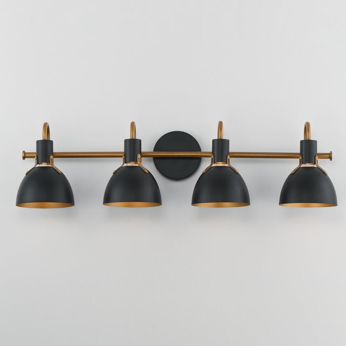 Maxim - 12344BKAB - Four Light Wall Sconce - Dusk - Black / Antique Brass