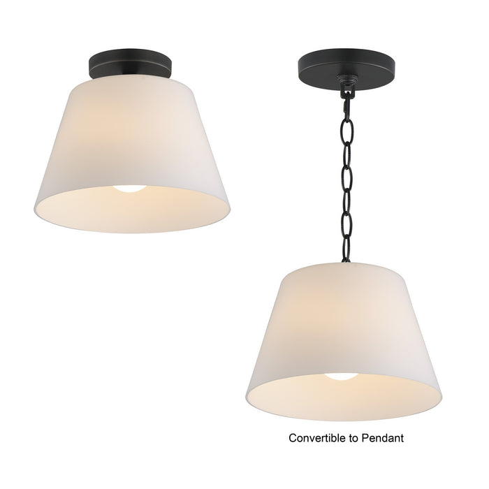 Maxim - 12880SWBK - One Light Semi-Flush Mount/Pendant - Hudson - Black