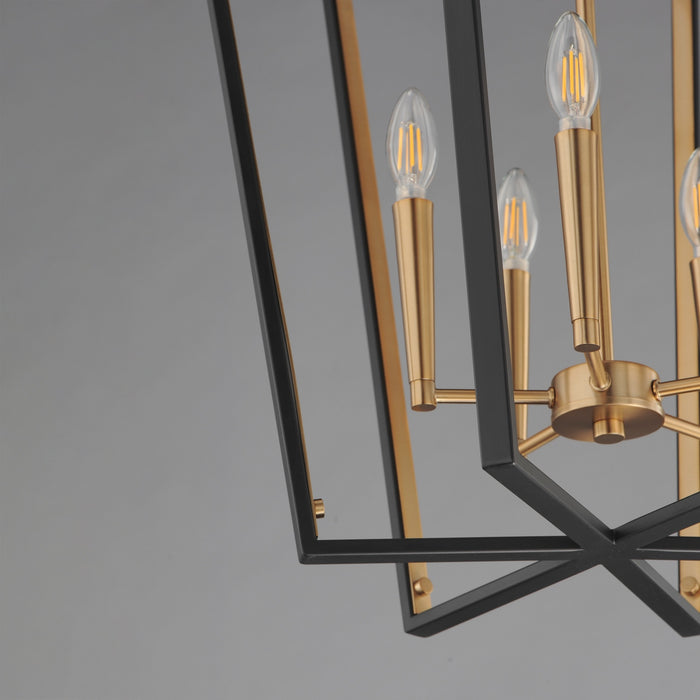 Maxim - 28615BKNAB - Five Light Pendant - Melrose - Black / Natural Aged Brass