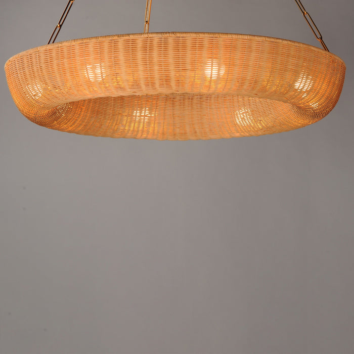 Maxim - 14314NANAB - Eight Light Pendant - Bower - Natural Aged Brass