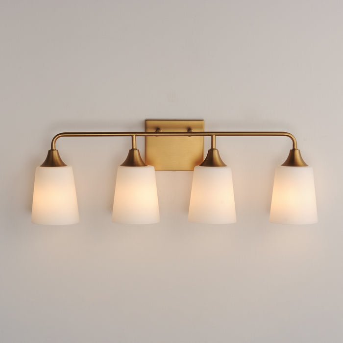 Maxim - 12884SWNAB - Four Light Bath Vanity - Hudson - Natural Aged Brass