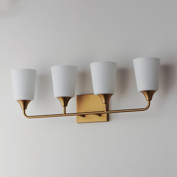 Maxim - 12884SWNAB - Four Light Bath Vanity - Hudson - Natural Aged Brass