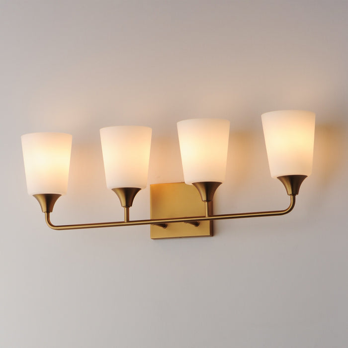 Maxim - 12884SWNAB - Four Light Bath Vanity - Hudson - Natural Aged Brass