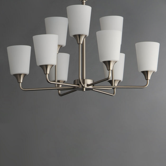 Maxim - 12879SWSN - Nine Light Chandelier - Hudson - Satin Nickel
