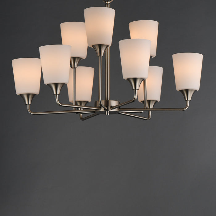 Maxim - 12879SWSN - Nine Light Chandelier - Hudson - Satin Nickel