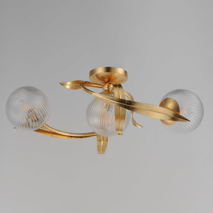 Maxim - 28717CRGL - Three Light Flush Mount - Firenze - Gold Leaf