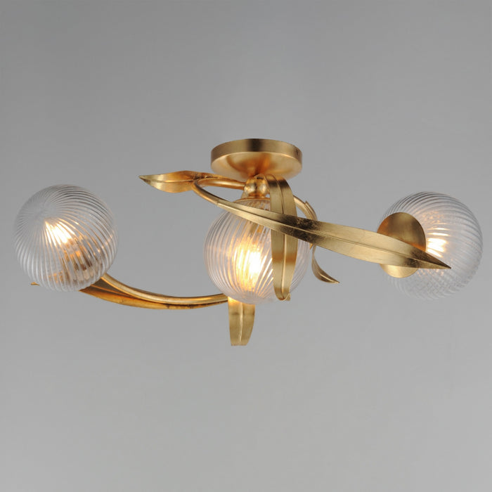 Maxim - 28717CRGL - Three Light Flush Mount - Firenze - Gold Leaf