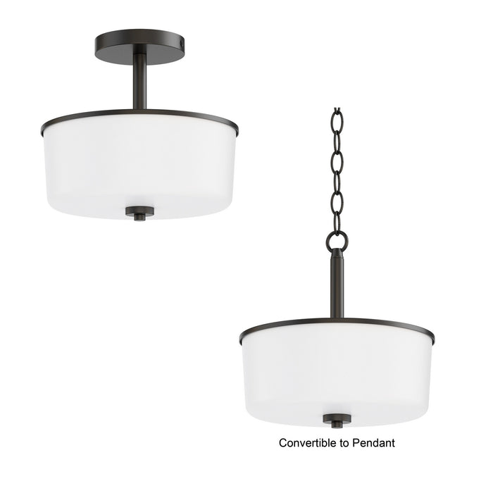 Maxim - 5692WTBK - Two Light Semi Flush/Pendant Convertible - Fuller - Black
